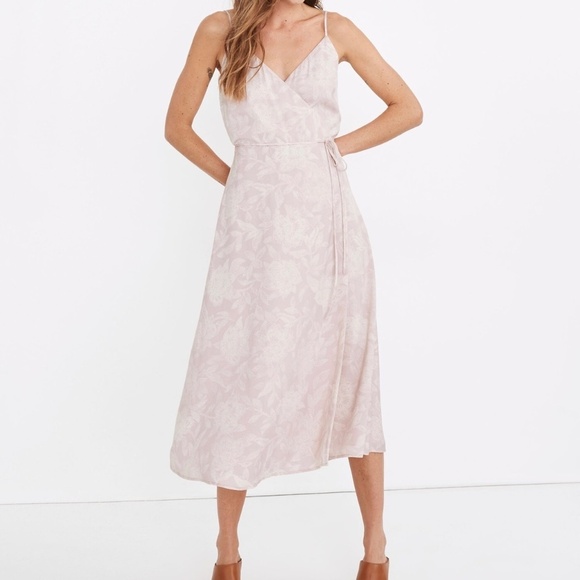 Madewell Crepe Cami wrap dress in Pindot Blooms size M - Picture 1 of 7